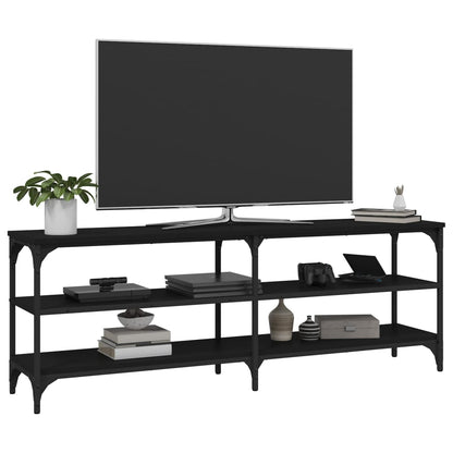 TV-benk svart 140x30x50 cm konstruert tre