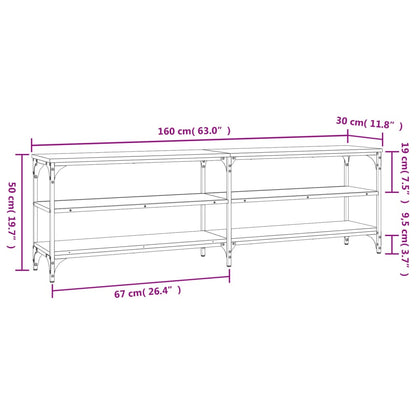 TV-benk grå sonoma 160x30x50 cm konstruert tre