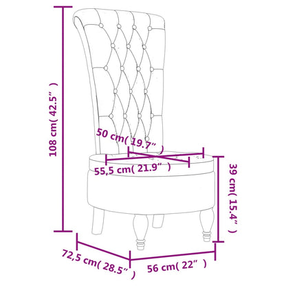 Lenestol Grå Mørkegrå med høy ryggstøtte fløyel knappdesign