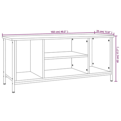 TV-benk brun eik 102x35x45 cm konstruert tre