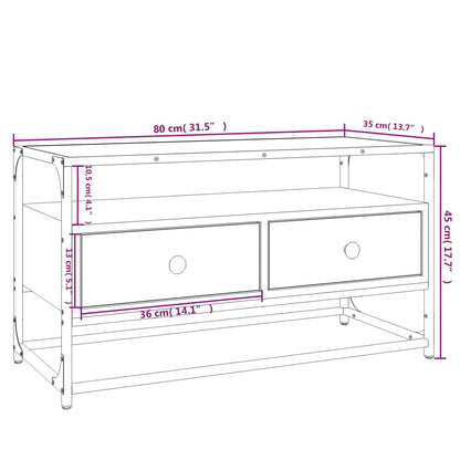 TV-benk svart 80x35x45 cm konstruert tre