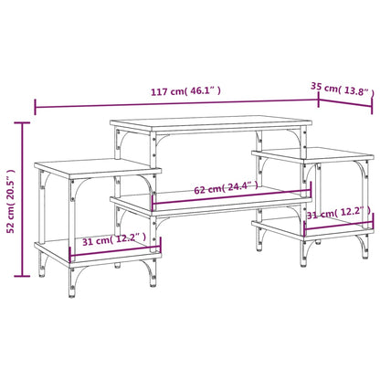 TV-benk svart 117x35x52 cm konstruert tre