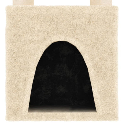 Kattemøbel Kattetre med klorestolper i sisal kremhvit 147 cm