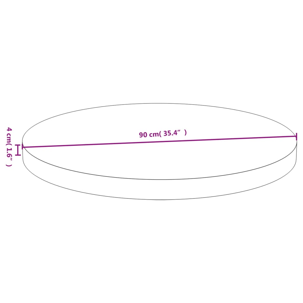 Bordplate Ø90x4 cm bambus