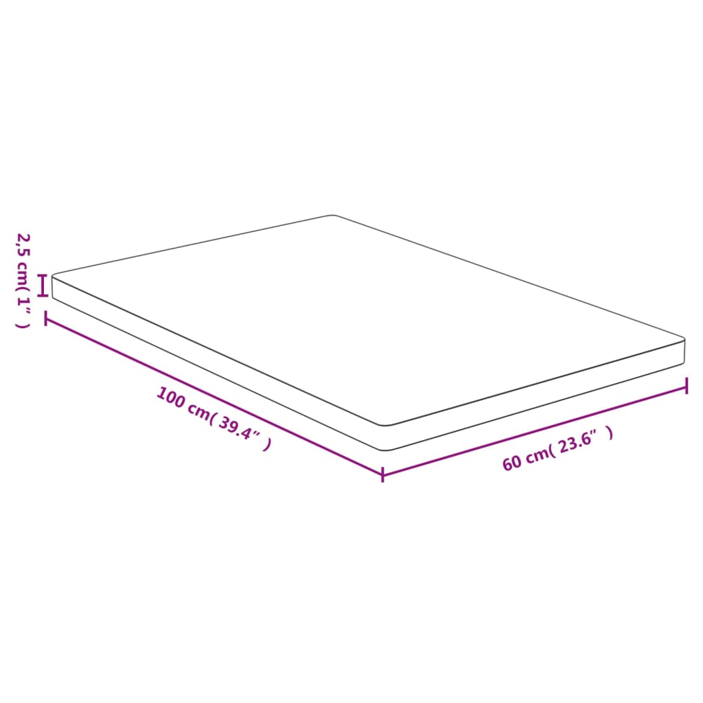 Bordplate 60x100x2,5 cm bambus