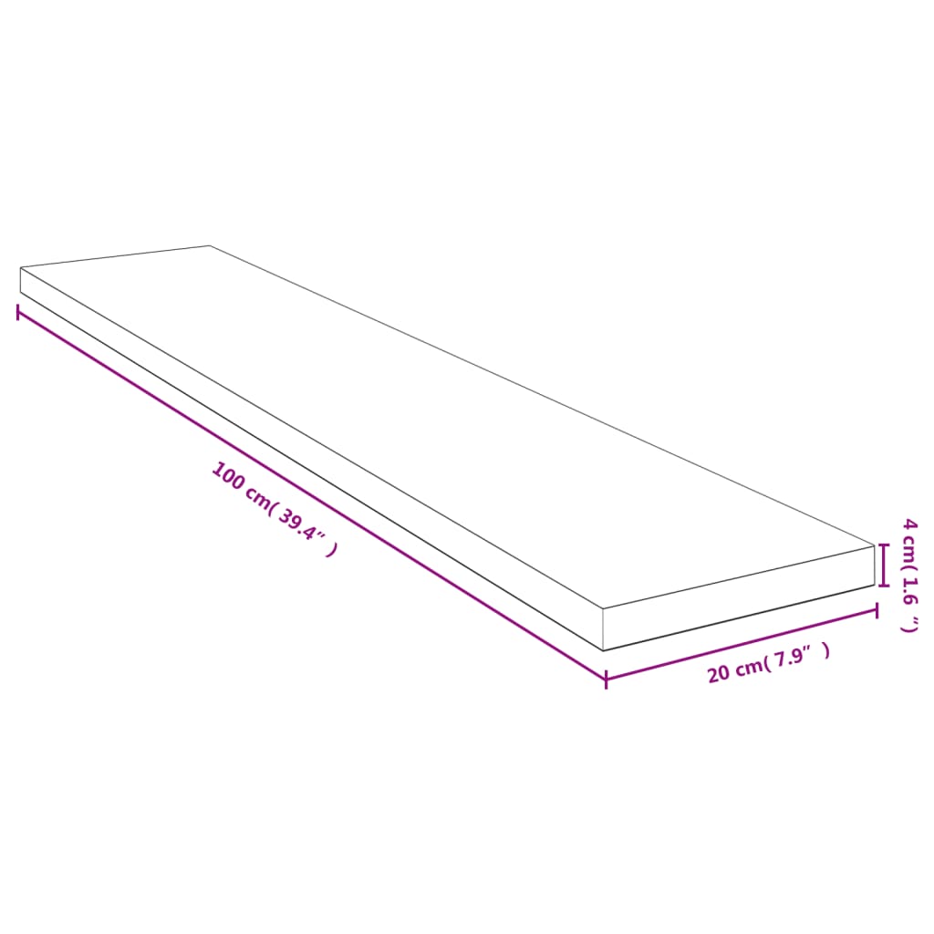 Hylleplate 100x20x4 cm bambus