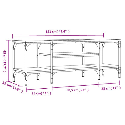 TV-benk svart 121x35x45 cm konstruert tre og jern