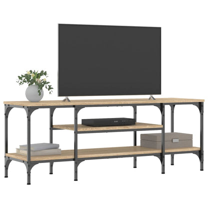 TV-benk sonoma eik 121x35x45 cm konstruert tre og jern