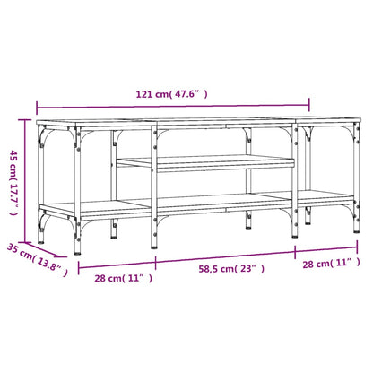 TV-benk sonoma eik 121x35x45 cm konstruert tre og jern