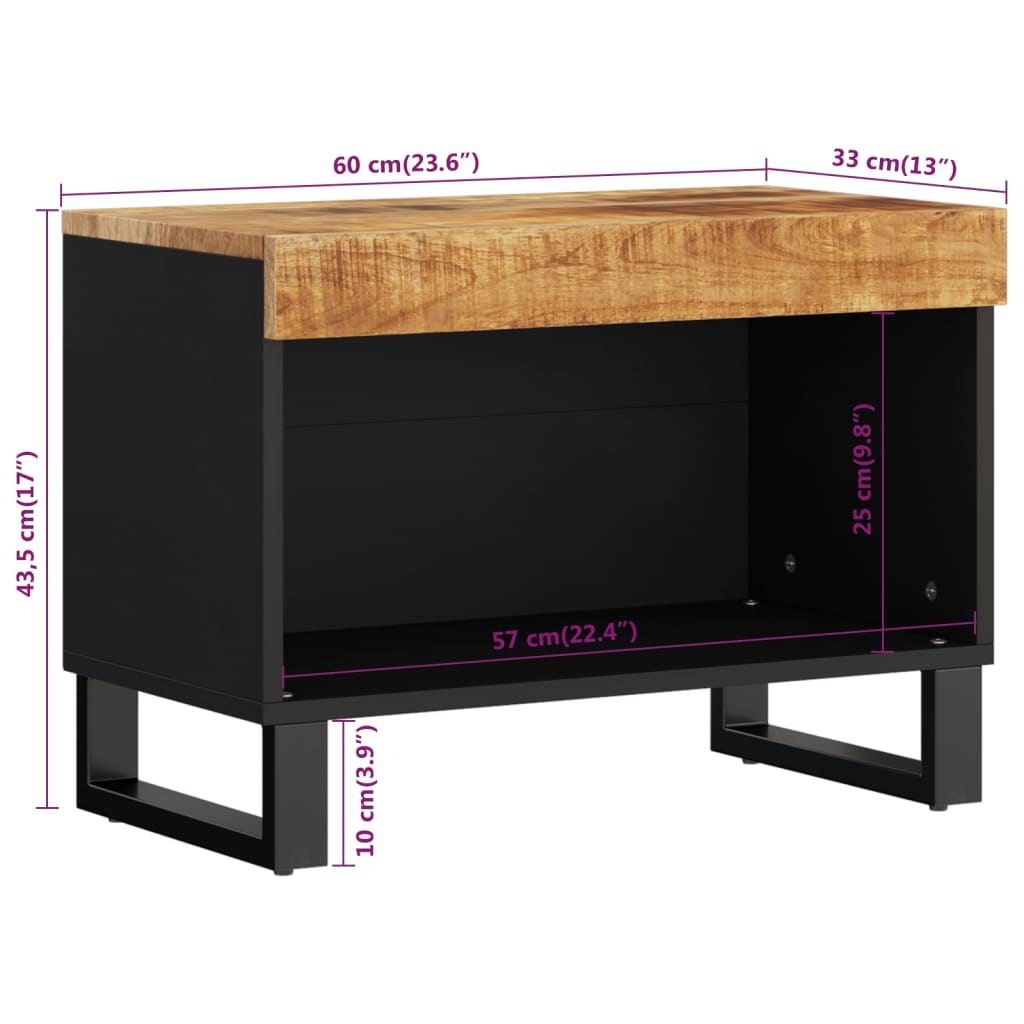 TV-benk 60x33x43,5 cm heltre mango