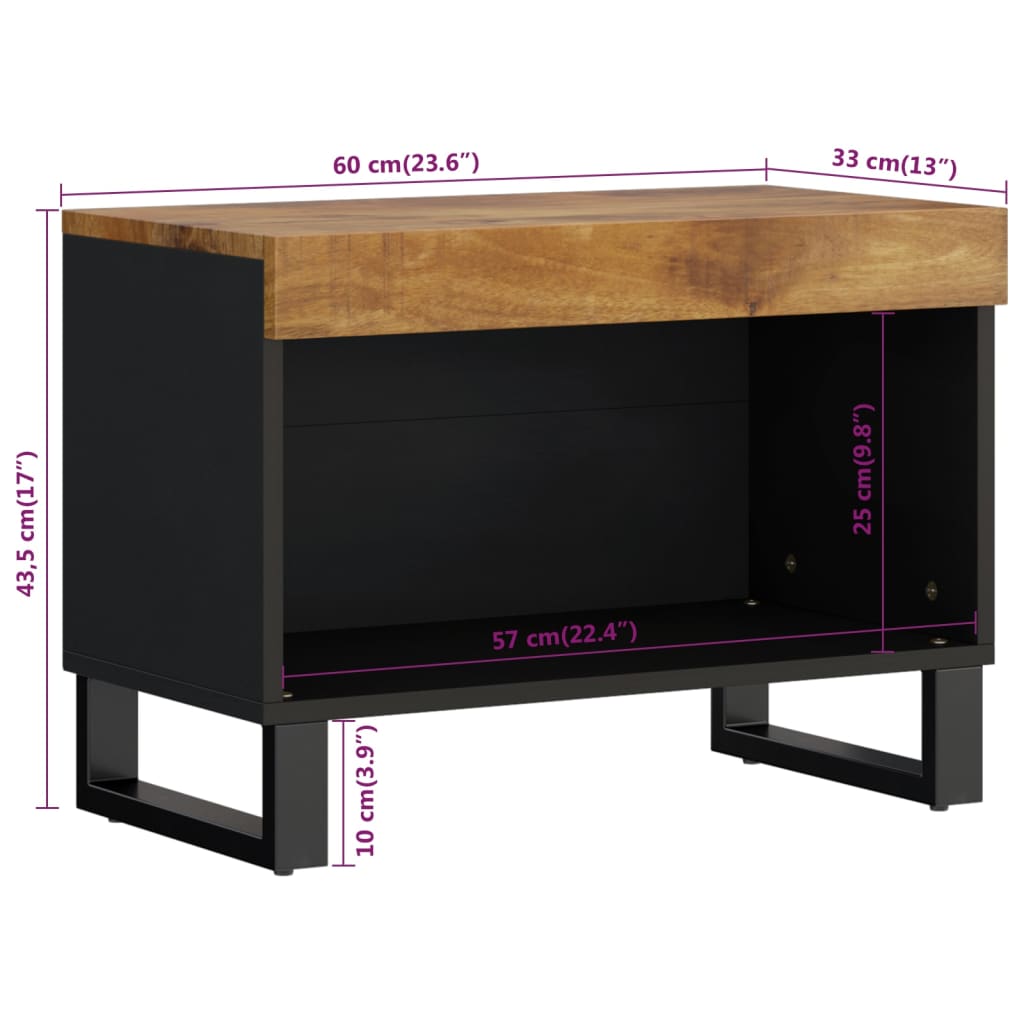 TV-benk 60x33x43,5 cm heltre mango