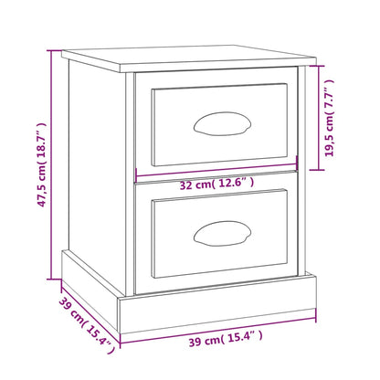 Nattbord Sengbord svart 39x39x47,5 cm konstruert tre