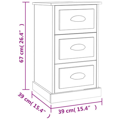 Nattbord Sengbord betonggrå 39x39x67 cm konstruert tre