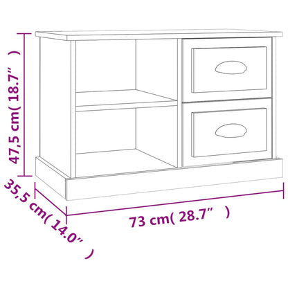 TV-benk hvit 73x35,5x47,5 cm konstruert tre