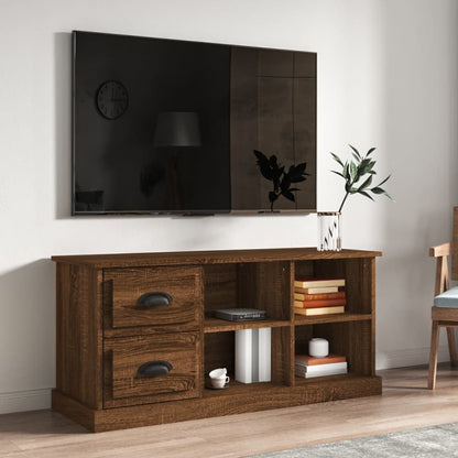 TV-benk brun eik 102x35,5x47,5 cm konstruert tre