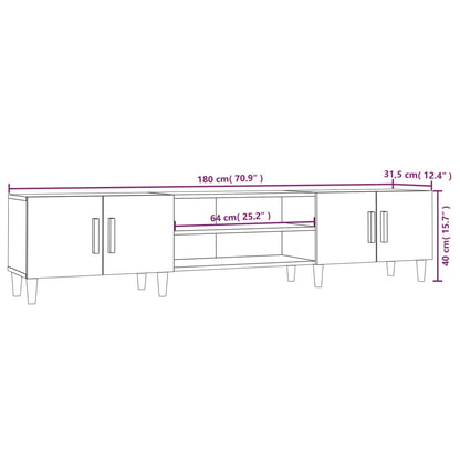 TV-benk hvit 180x31,5x40 cm konstruert tre