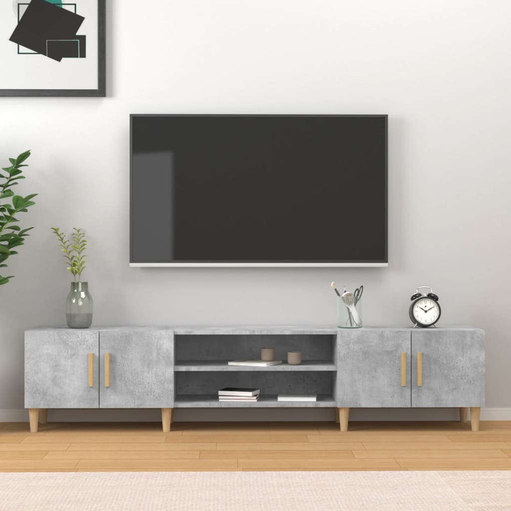 TV-benk betonggrå 180x31,5x40 cm konstruert tre