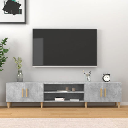 TV-benk betonggrå 180x31,5x40 cm konstruert tre