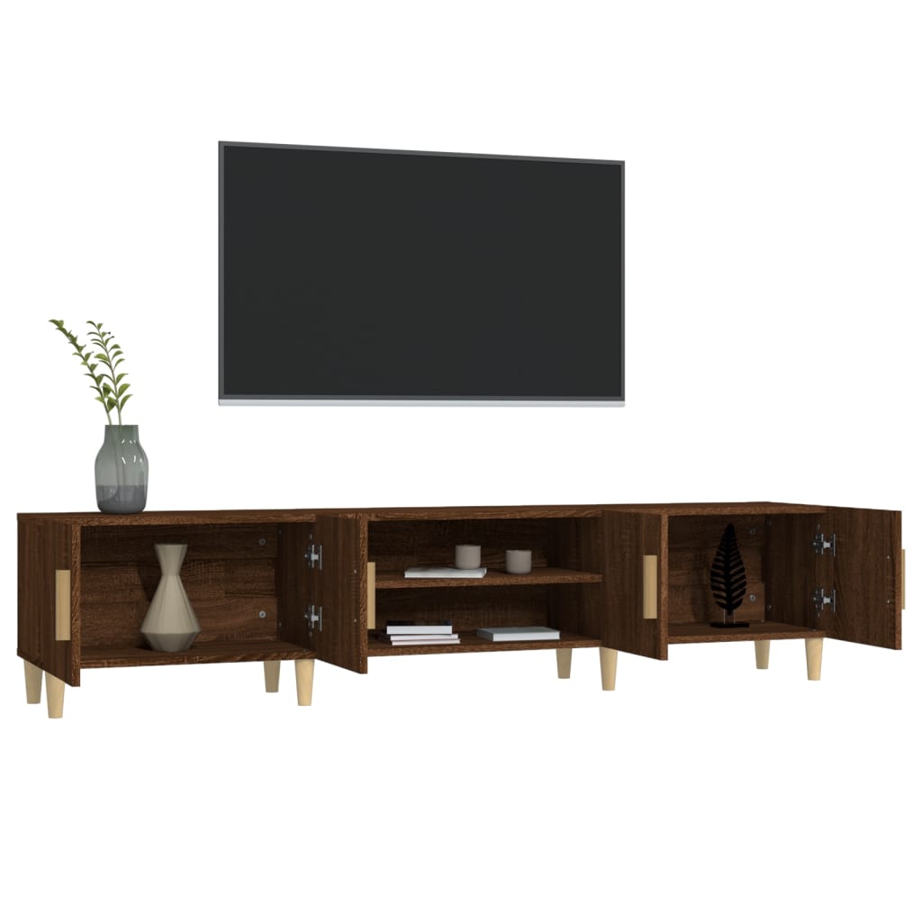 TV-benk brun eik 180x31,5x40 cm konstruert tre