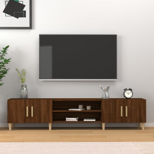 TV-benk brun eik 180x31,5x40 cm konstruert tre