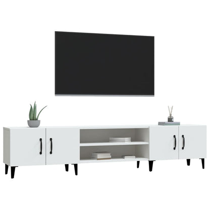 TV-benk hvit 180x31,5x40 cm konstruert tre