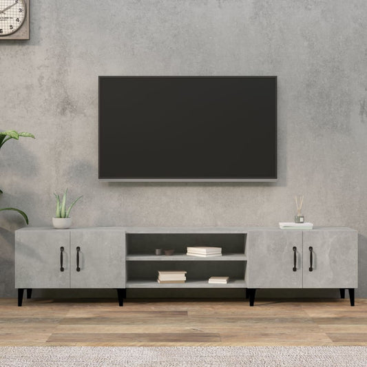 TV-benk betonggrå 180x31,5x40 cm konstruert tre