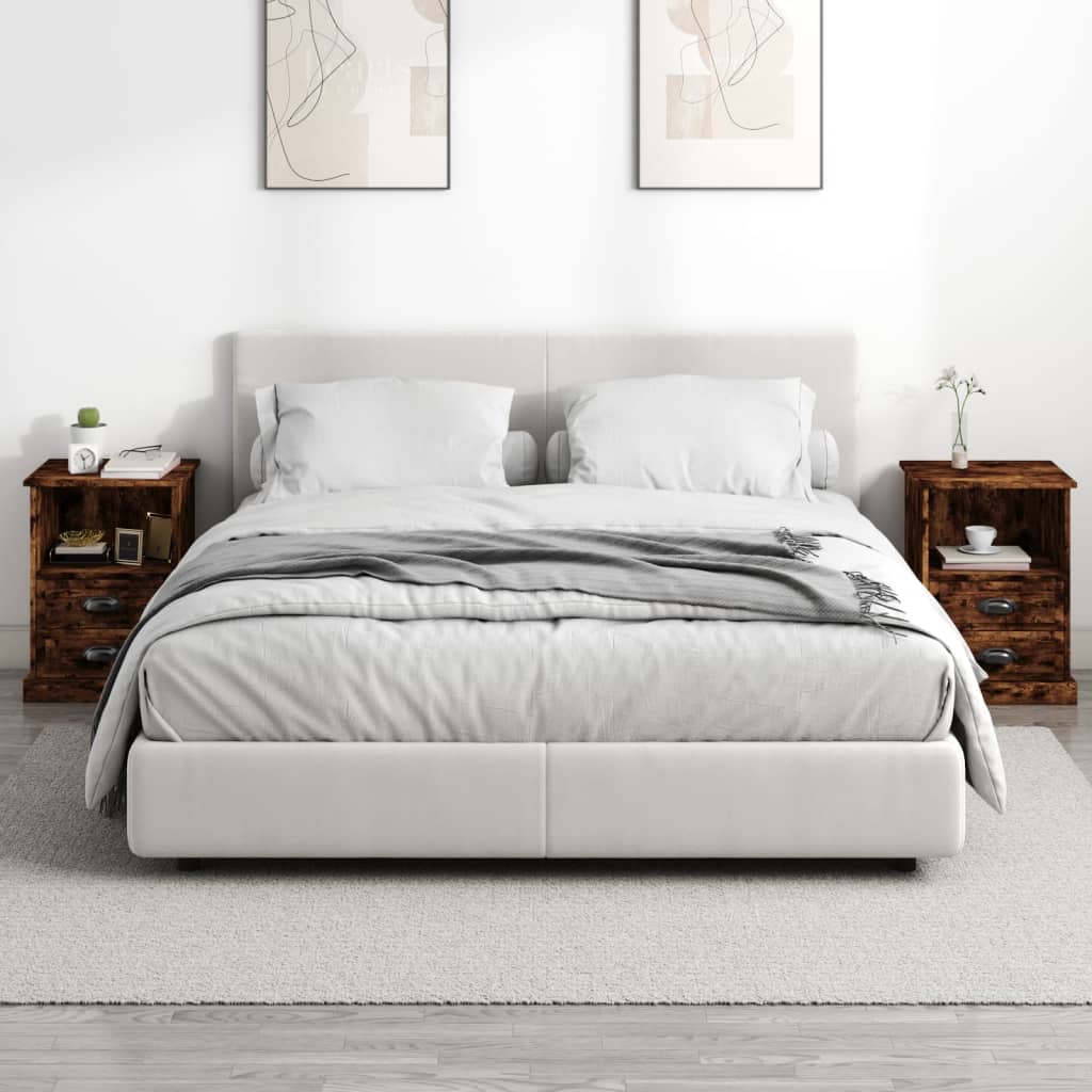 Nattbord 2 stk røkt eik 43x36x60 cm