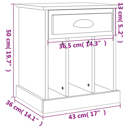 Nattbord Sengbord sonoma eik 43x36x50 cm