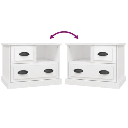 Nattbord Sengbord Høyglans Hvit 60x39x45 cm