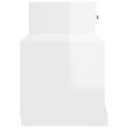 Skoskap Skohylle Skobenk Høyglans Hvit 100x42x60 cm