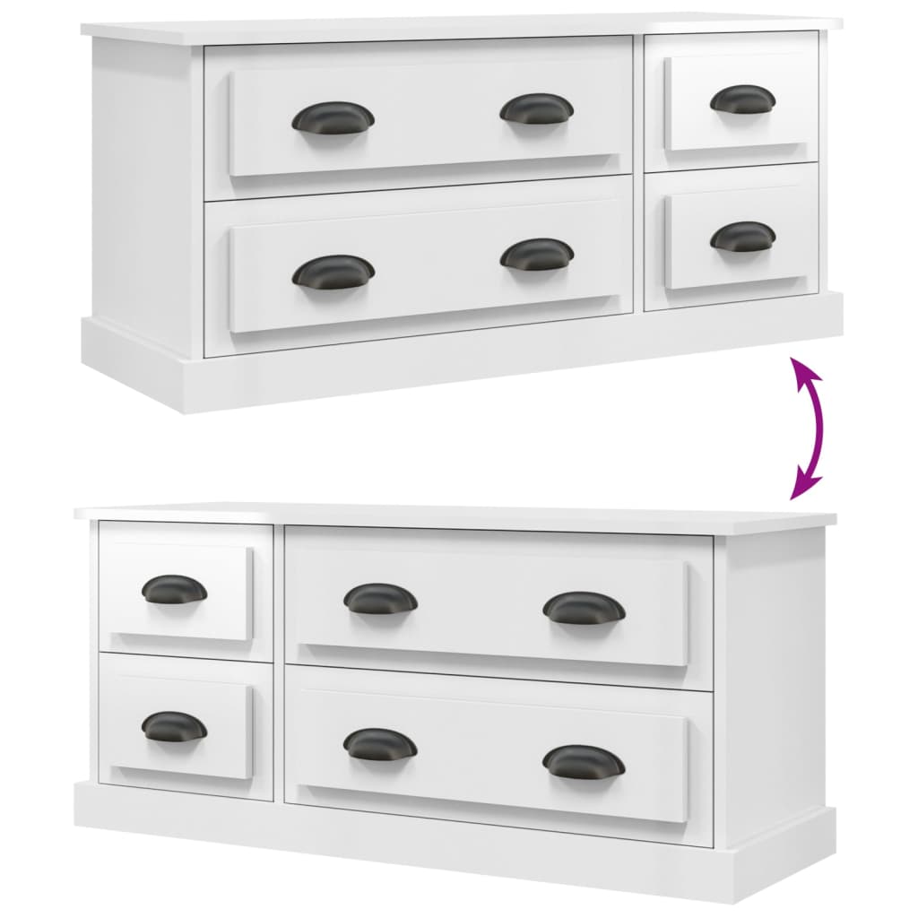 TV-Møbel Høyglans Hvit Tv-benk 100x35,5x45 cm