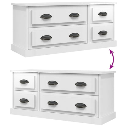 TV-Møbel Høyglans Hvit Tv-benk 100x35,5x45 cm