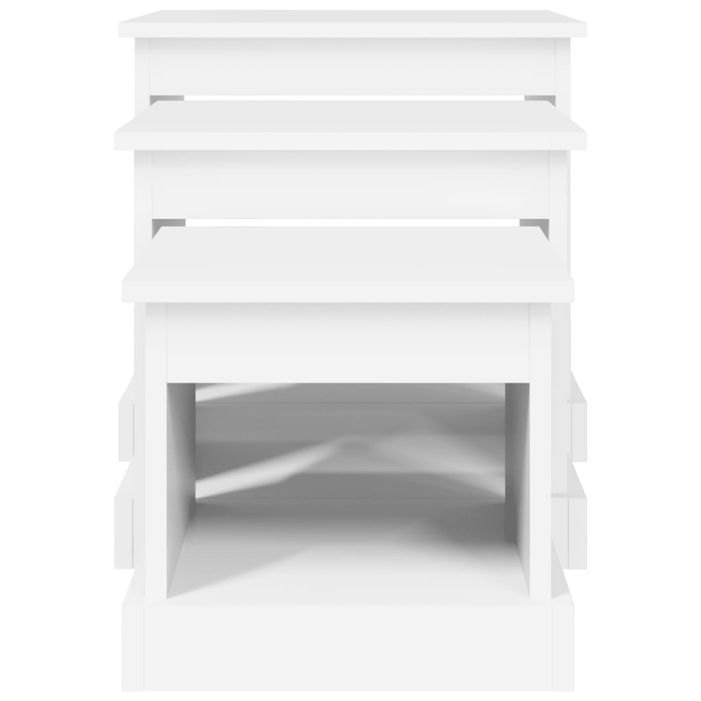 Salongbord Sofabord Hvit 3 stk