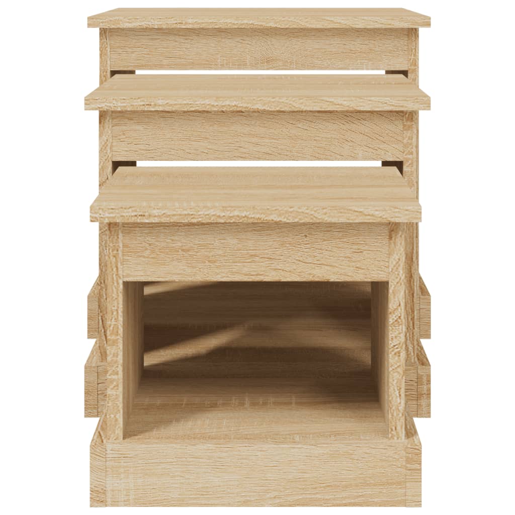 Salongbord Sofabord Sonoma Eik 3 stk