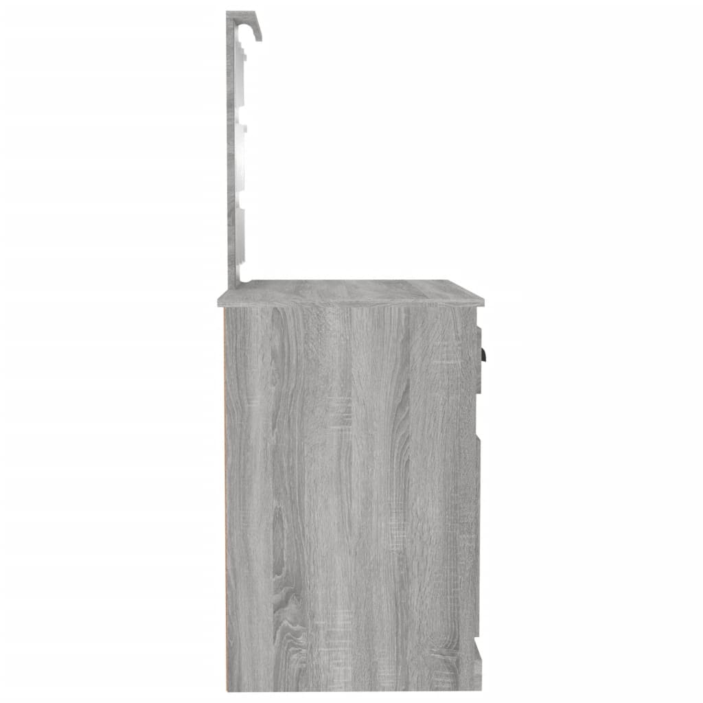 Sminkebord med LED Sonoma Grå 90x50x132,5 cm