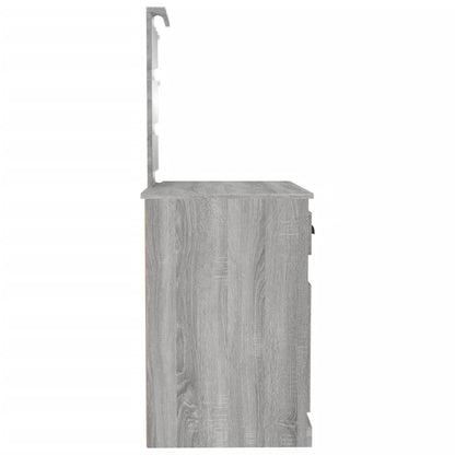 Sminkebord med LED Sonoma Grå 90x50x132,5 cm