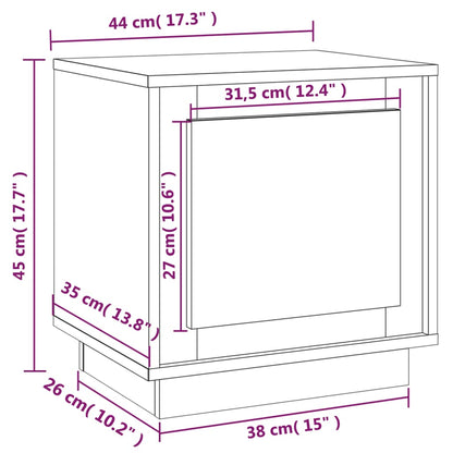 Nattbord Sengbord betonggrå 44x35x45 cm konstruert tre