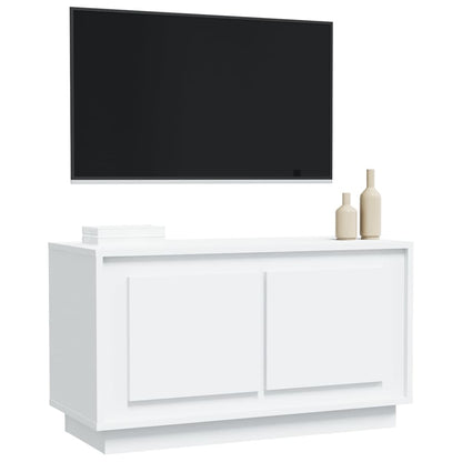 TV-benk hvit 80x35x45 cm konstruert tre