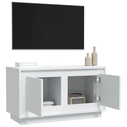 TV-benk hvit 80x35x45 cm konstruert tre