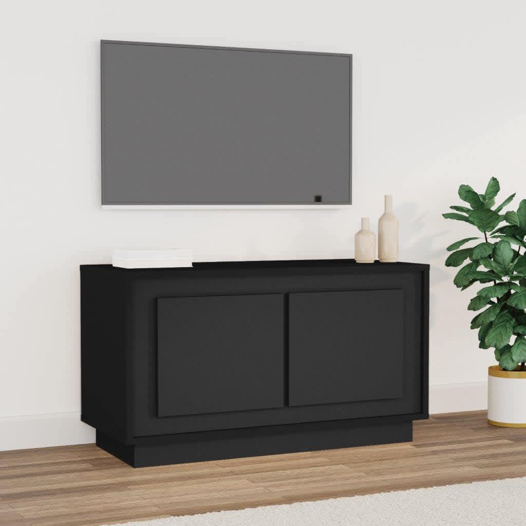 TV-benk svart 80x35x45 cm konstruert tre