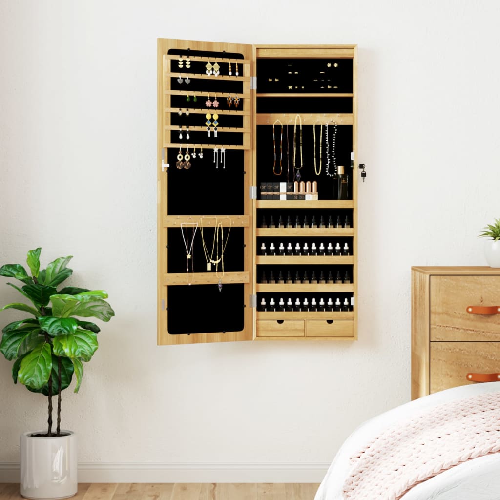 Smykkeskap Tre Speilskap LED veggmontert