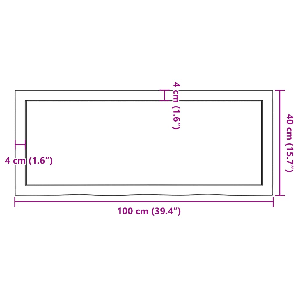 Hylleplate 100x40x(2-6) cm ubehandlet heltre eik