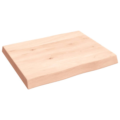 Bordplate 60x50x(2-6) cm ubehandlet heltre eik naturlig kant