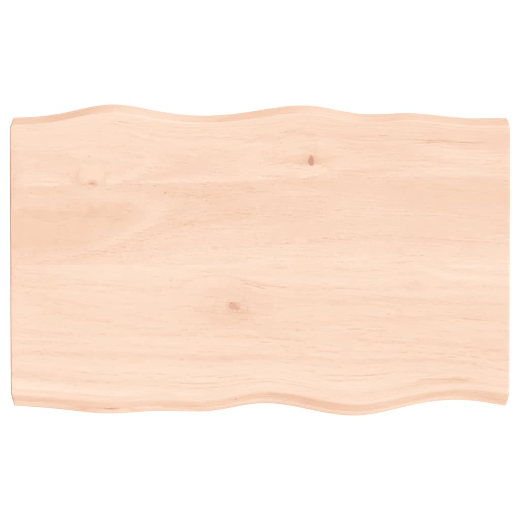 Bordplate 80x50x(2-4) cm ubehandlet heltre eik naturlig kant