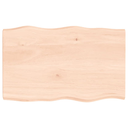 Bordplate 80x50x(2-4) cm ubehandlet heltre eik naturlig kant