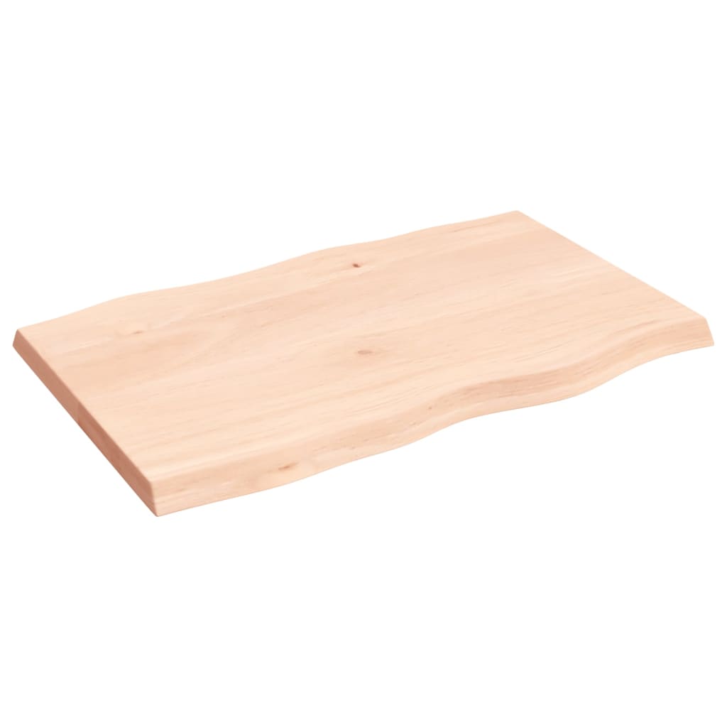 Bordplate 80x50x(2-4) cm ubehandlet heltre eik naturlig kant