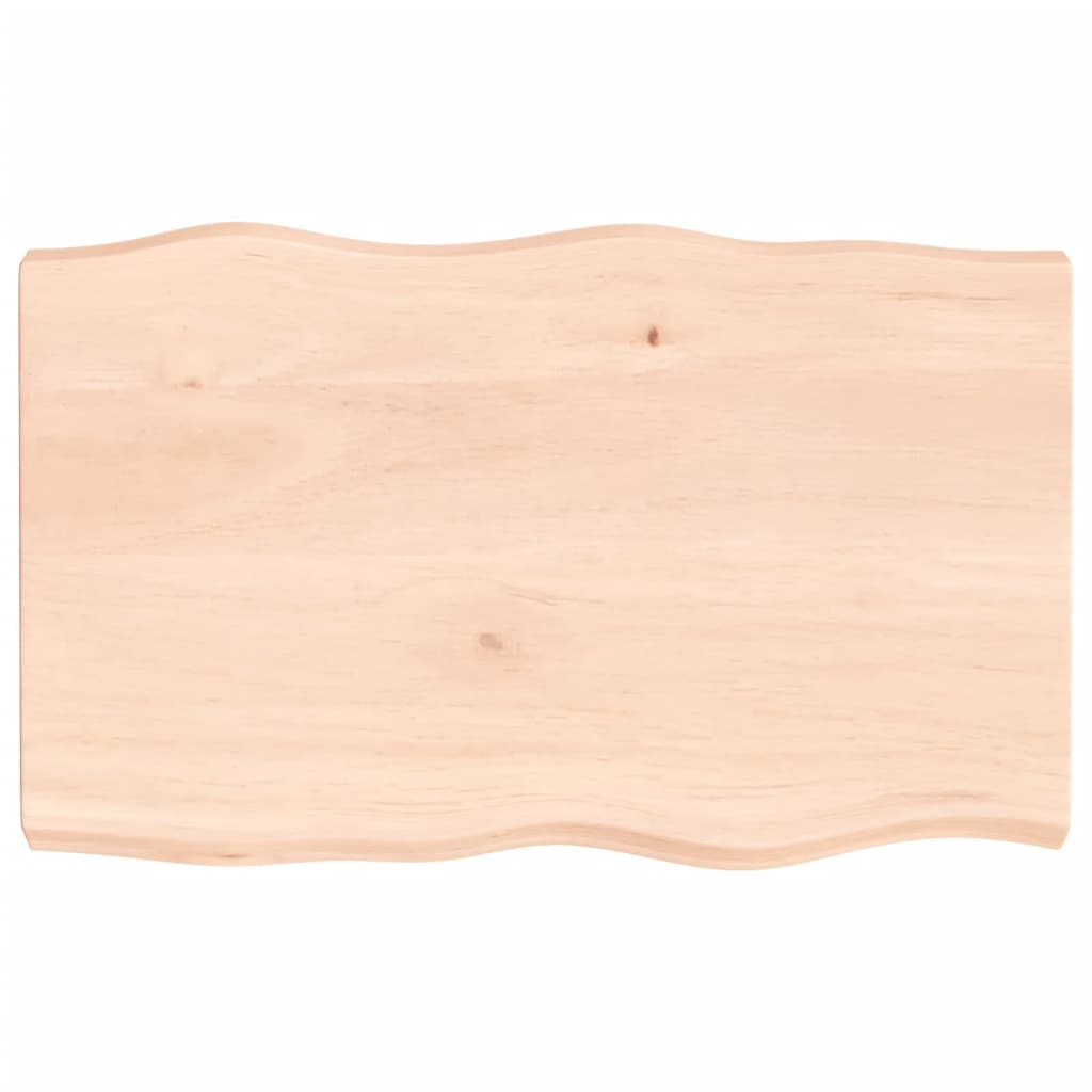 Bordplate 80x50x(2-6) cm ubehandlet heltre eik naturlig kant