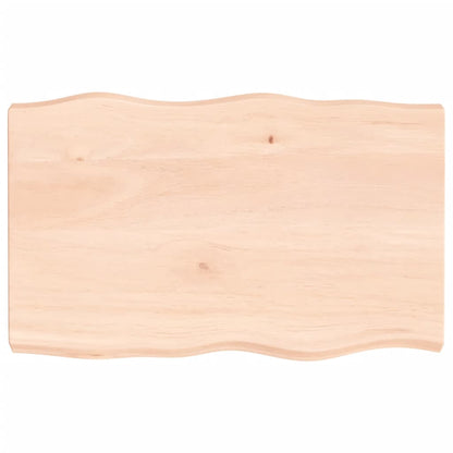 Bordplate 80x50x(2-6) cm ubehandlet heltre eik naturlig kant