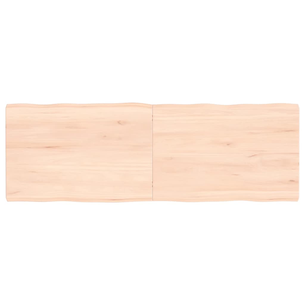 Bordplate 120x40x(2-4) cm ubehandlet heltre eik naturlig kant