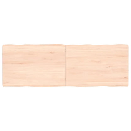 Bordplate 120x40x(2-4) cm ubehandlet heltre eik naturlig kant